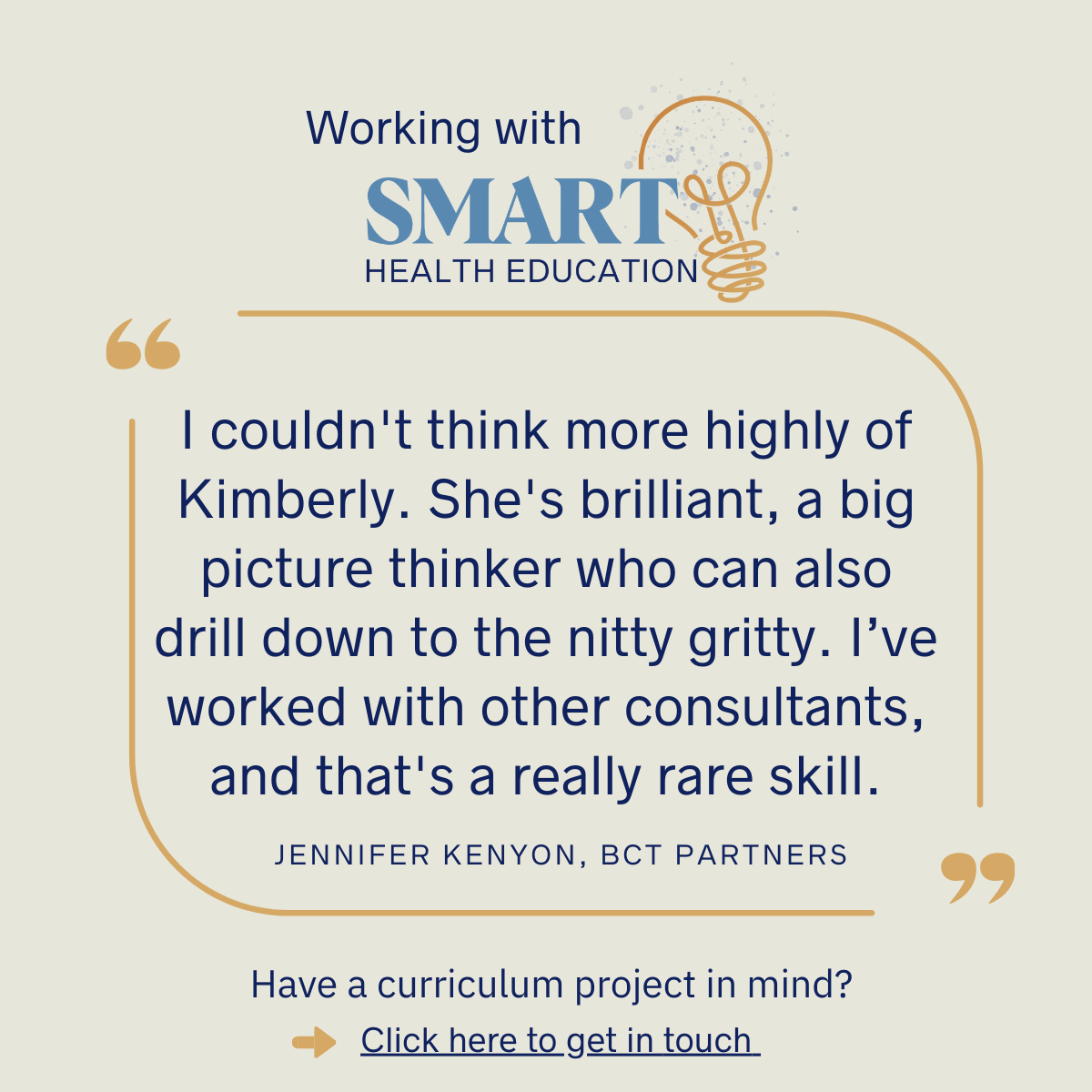 Testimonial Graphic — Smart Health Education