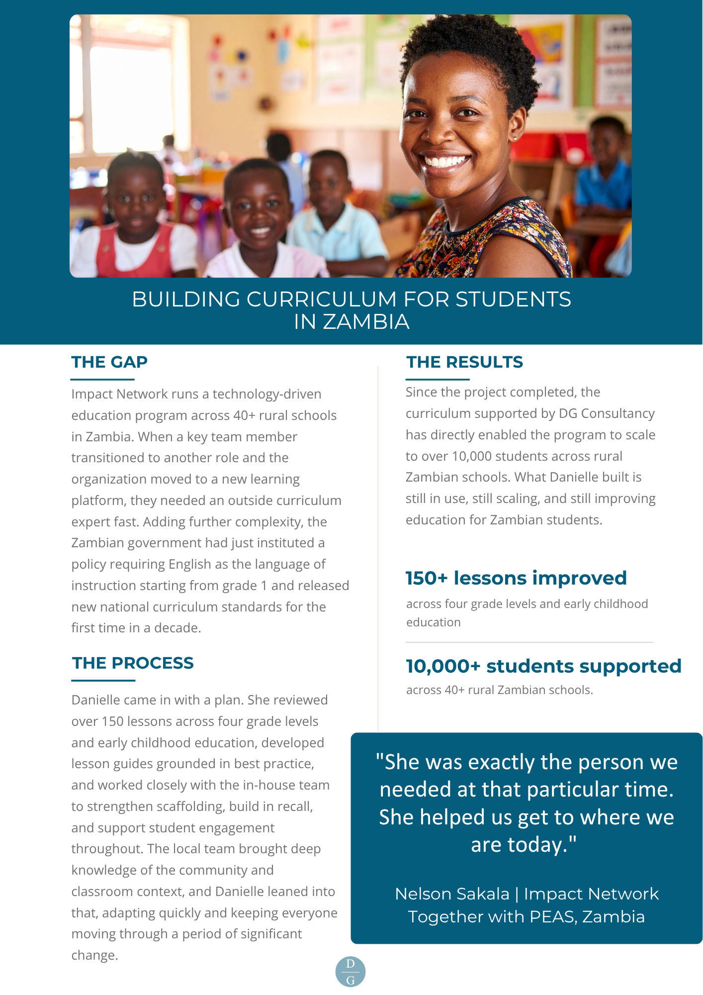 Case Study — Building Curriculum for Students in Zambia (Impact Network PEAS)